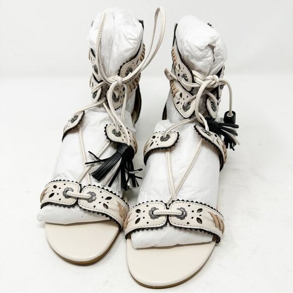 COACH Via Demi Wedge Sandals Chalk NWT in Size 5 - Picture 8 of 10